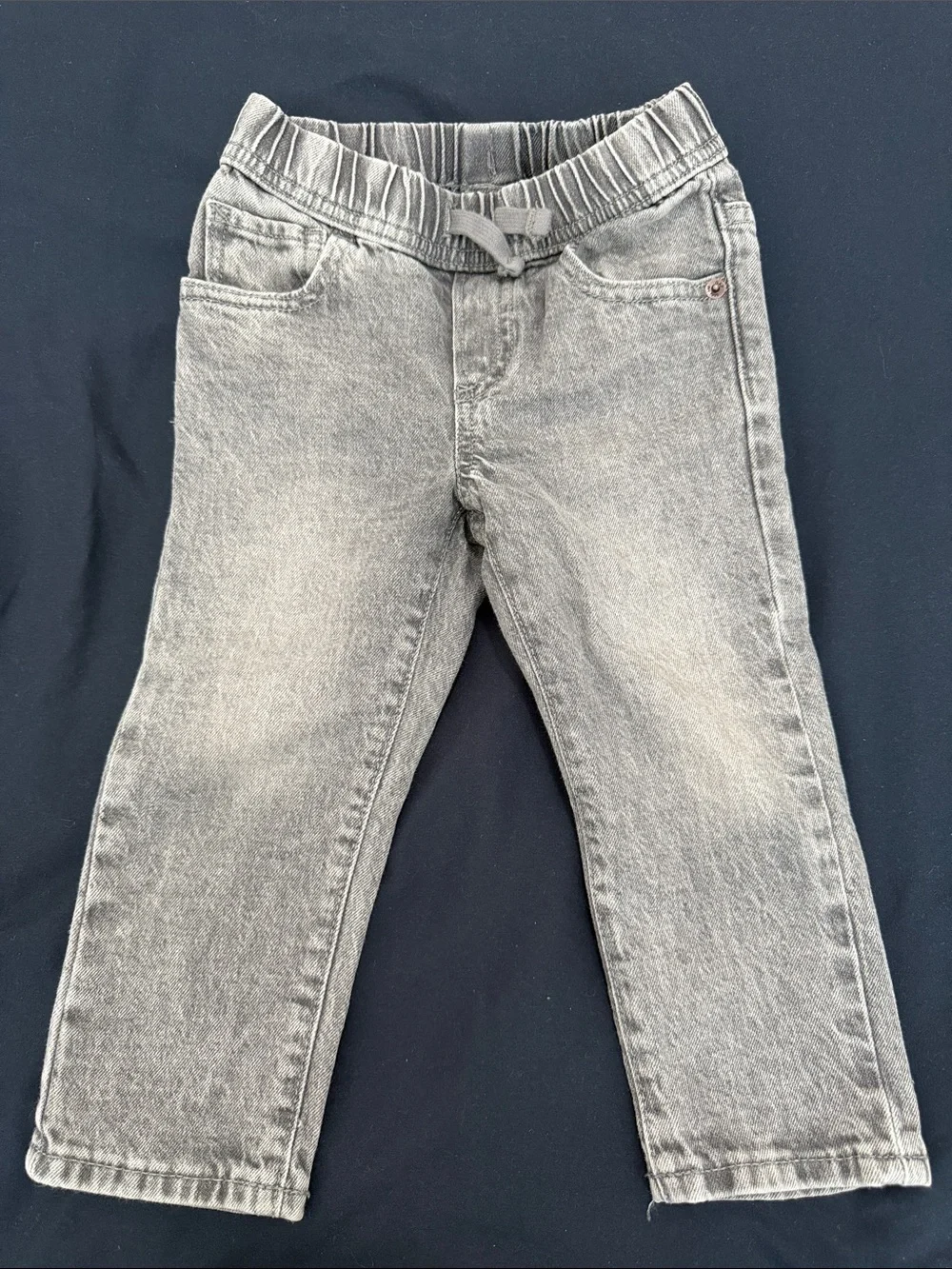 GAP Elastic-Waist Gray Slim Denim Jeans 2T